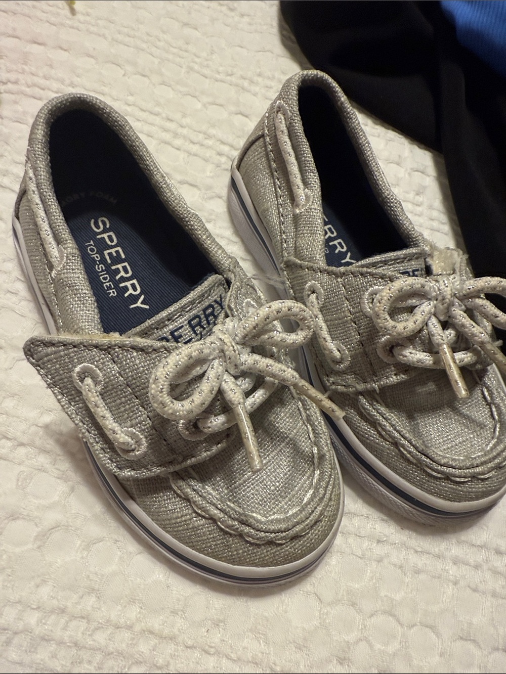 Sperry Kids Silver Metallic Slip-On Boat Sneakers